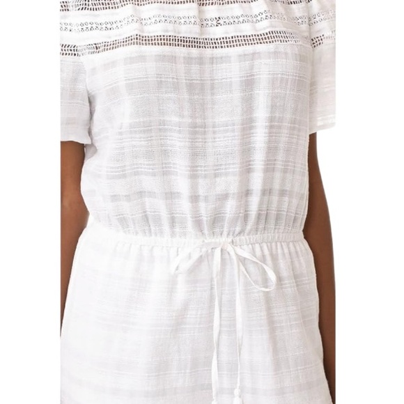 BB DAKOTA  boutique white gauze off shoulder romper women’s size medium - Picture 14 of 17